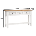 Corona White 3 Drawer Console Table