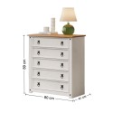 Corona White Small 5 Drawer Chest